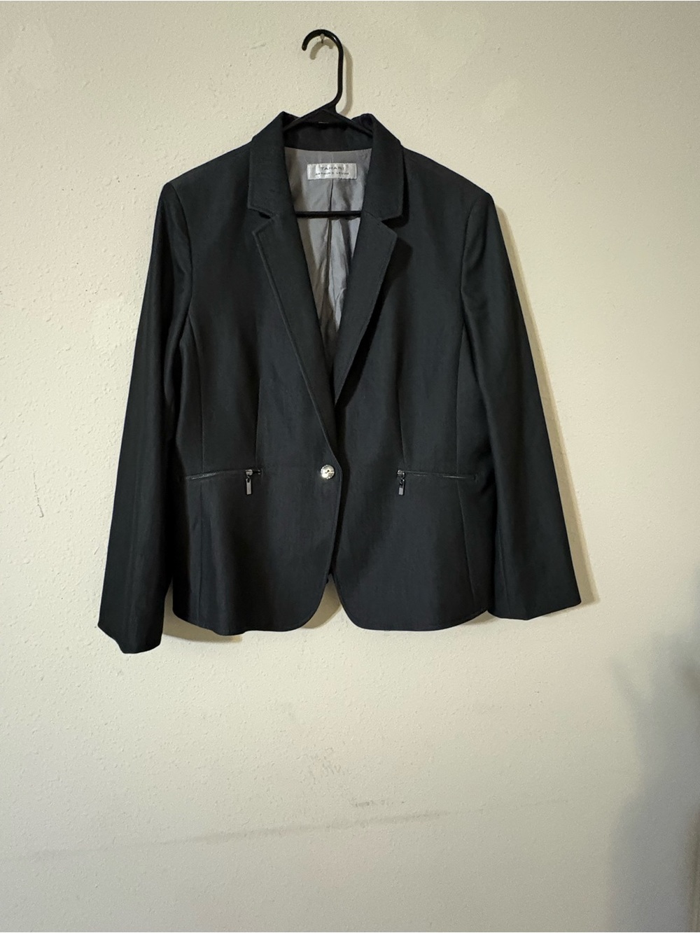 Gray Women's Single-Button Blazer Jacket